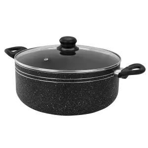 Royalford 32Cm Casserole Dish with Tempered Glass Lid Cooking Pot, Induction Stockpot Saucepan with Non-Stick Coating