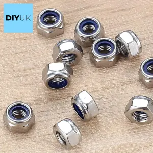 M8 Locking Nuts ( Pack of: 100 ) Nylon Insert Lock Nut Steel Zinc Plated Nyloc DIN 985