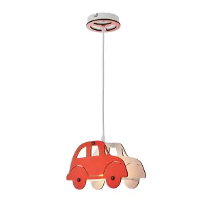 Litecraft Red Car Glow Kids Ceiling Pendant