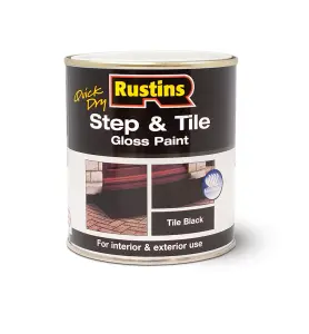 Rustins Step & Tile Paint - Black 1ltr