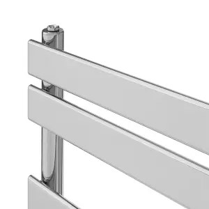 Rinse Flat Panel Chrome Towel Radiator Bathroom Heated Towel Rail 800x450mm