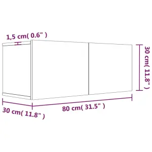 Berkfield TV Cabinet Grey Sonoma 80x30x30 cm Engineered Wood