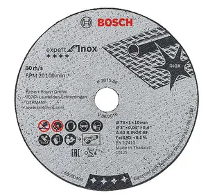 BOSCH Expert for Inox Cutting Discs (76mm) (5/Pack) (To Fit: Bosch GWS 12V-76 Cordless Angle Grinder)