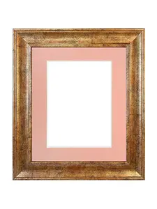 Scandi Gold Frame with Pink Mount for Image Size 45 x 30 CM