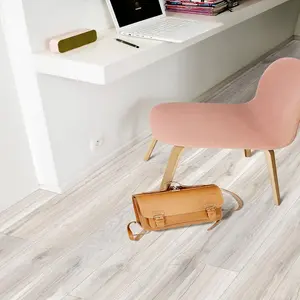 White Modern Wood Effect Anti-Slip Vinyl Flooring for Home, Shops, Offices, 2.9mm Thick Vinyl Sheet-6m(19'8") X 4m(13'1")-24m²