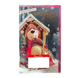 Simon Elvin With Love Dad Bear Christmas Card (Pack of 6) Multicoloured (One Size)