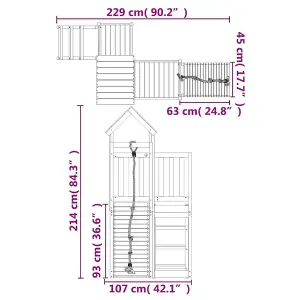 Berkfield Playhouse with Climbing Wall Impregnated Wood Pine