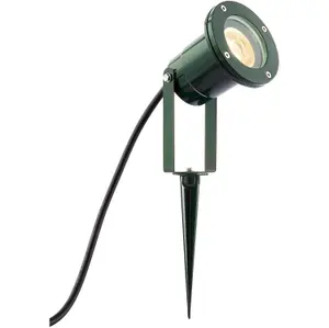 Green Adjustable IP65 Ground Spike Spotlight - 7W LED GU10 - Aluminium Alloy