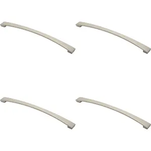 4x Curved Bow Pull Handle 338 x 25mm 320mm Fixing Centres Satin Nickel