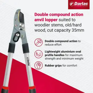 Darlac Compact Compound Action Anvil Lopper, DP623