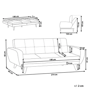 3 Seater Sofa FLORLI Light Beige