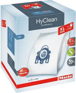 Miele GN Hyclean 3D Efficiency Dust Bags - XL, Pack Of 8