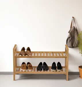 Hallowood Furniture Waverly Oak 2 Tier Stackable Shoe Rack