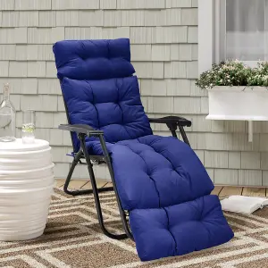 Outdoor Navy Blue Garden Sofa Cushion Chair Lounger Cushions With Ties Seat Pads for Outdoors