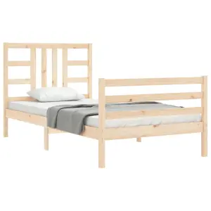 Berkfield Bed Frame with Headboard 90x200 cm Solid Wood