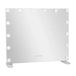 White Hollywood Vanity Makeup Mirror Bedroom Dressing Table Mirror with 14 LED Bulbs Dimmable