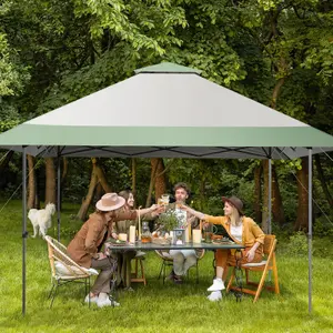 Costway 4M x 4M Gazebo Pop up Canopy Tent Sun Shelter w/ Wheeled Bag