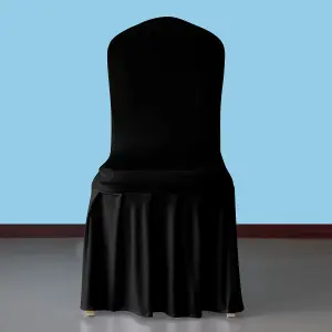 Black Skirt Style Chair Covers for Wedding - Pack of 10