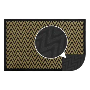 JVL Vienna Rubber Backed Scraper Doormat, 60x90cm, Zigzag