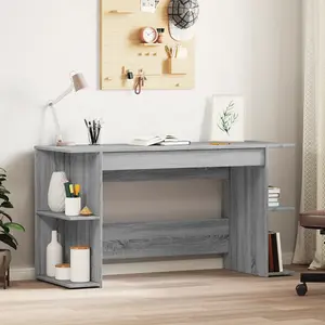 Berkfield Desk Grey Sonoma 140x50x75 cm Engineered Wood