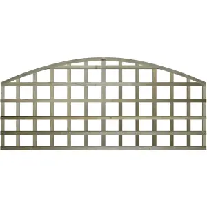 Premier Garden Supplies 7x Width: 6ft x Height: 2ft Arch Top Square Trellis Fence Topper Panel/Wall Climber Standard Design