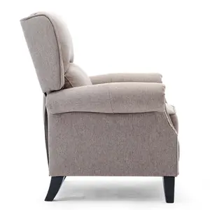 Charlotte Modern Fabric Pushback Recliner Armchair Sofa Accent Chair Reclining (Pumice)