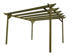 Champion Wooden Garden Pergola Kit, 2.4m x 3m (Rustic brown finish)