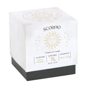 Something Different Scorpio Black Oudh Gemstone Zodiac Candle White/Black (One Size)