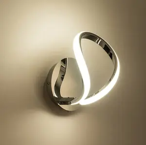 Harper Living HALO LED Wall Light with Toggle Switch, Polished Chrome Finish, Warm White (3000K)