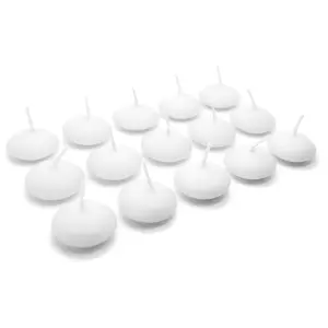 White Floating Candles, Pack of 15, Unscented, Long Burning Time, Tealights Candles, Romantic Decoration Wedding Dinner Christmas