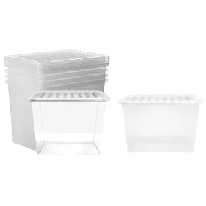 1 x Heavy Duty Multipurpose 80 Litre Home Office Clear Plastic Storage Container With Lid