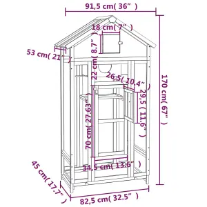 vidaXL Bird House Brown 91.5x53x170 cm Solid Wood Pine