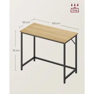 Jana Desk Atural Oak/Black / 76cm H x 80cm W x 50cm D