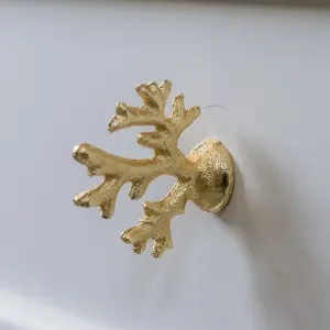 Melody Maison Gold Coral Shaped Drawer Knob