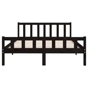 Berkfield Bed Frame Black Solid Wood 150x200 cm King Size