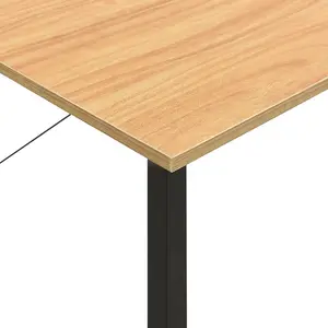 Berkfield Computer Desk Black and Light Oak 80x40x72 cm MDF and Metal