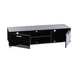 Modern Black 140cm Matt Gloss TV Stand Cabinet Suitable for 40 - 65 Inch 4K LED Flat Screen TV's