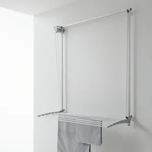 Steel Foldable Wall-Mounted Drying Rack 120cm H x 17cm W x 13cm D