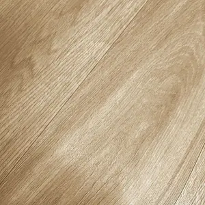 Sepia Oak Brown Wood Effect Anti-Slip Vinyl Flooring Sheet For Kitchen Bathroom Dinning Room -2m(6'6") X 4m(13'1")-8m²