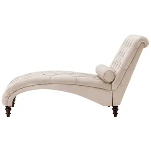 Velvet Chaise Lounge Beige MURET