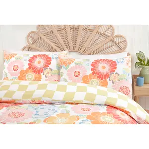 Floral Duvet Cover Set with Pillowcases Single