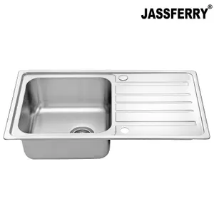 JASSFERRY Stainless Steel Kitchen Sink Single One Welding Bowl Reversible Drainer