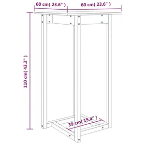 Square 60Cm L x 60Cm W Dining Table Grey / H110 x L60 x W60Cm 