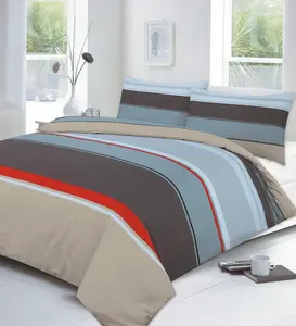 Carter Brown Striped Duvet Cover Set Modern Bedding