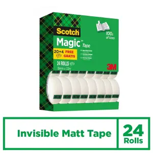 Scotch Magic Tape, Value Pack, 24 Rolls , 19 mm x 33 m