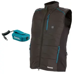 Makita DCV202ZL LXT 18v Cordless Heated Vest Gilet - Black Large + Battery