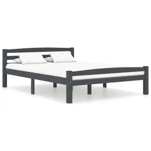 Berkfield Bed Frame Dark Grey Solid Pinewood 120x200 cm