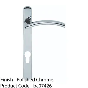 Multi-Point Locking Door Handle - EURO PROFILE Slim Arched Chrome LEFT HAND