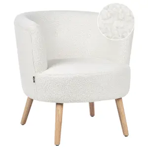 Beliani Modern Armchair ODENZEN Boucle White