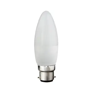 Diall B22 4.2W 470lm Frosted Candle Neutral white LED Light bulb